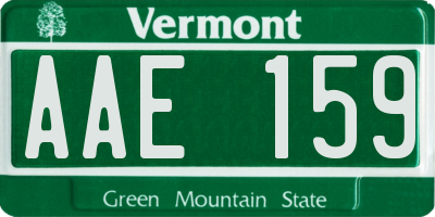 VT license plate AAE159