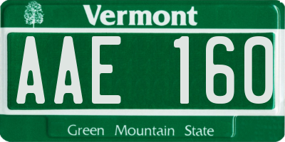 VT license plate AAE160