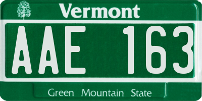 VT license plate AAE163