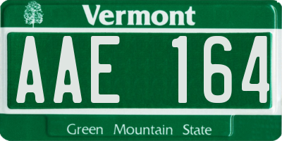 VT license plate AAE164