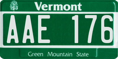 VT license plate AAE176