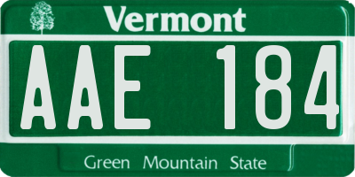 VT license plate AAE184