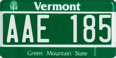 VT license plate AAE185