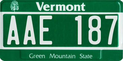 VT license plate AAE187