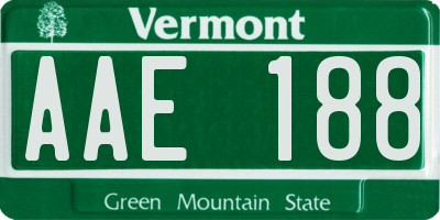 VT license plate AAE188