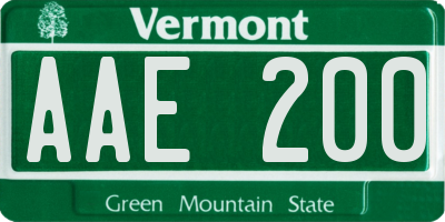 VT license plate AAE200