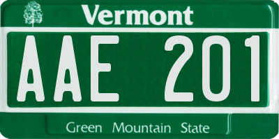 VT license plate AAE201