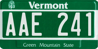 VT license plate AAE241