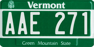 VT license plate AAE271