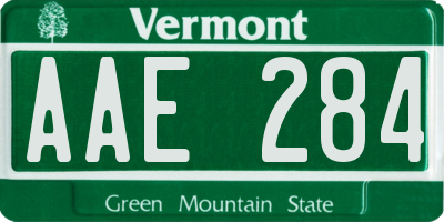 VT license plate AAE284