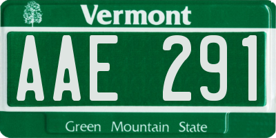 VT license plate AAE291