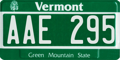 VT license plate AAE295