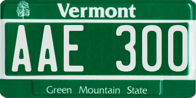 VT license plate AAE300