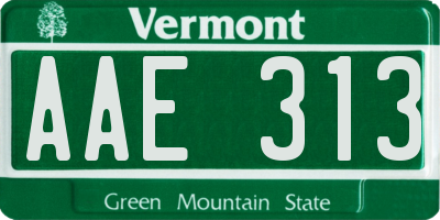 VT license plate AAE313