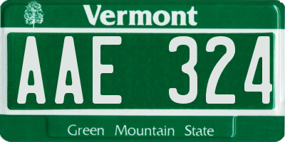 VT license plate AAE324