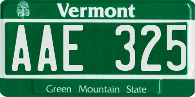 VT license plate AAE325