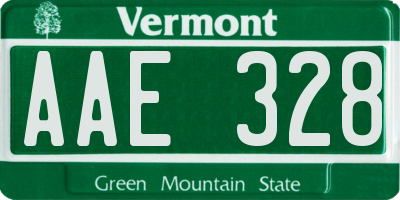 VT license plate AAE328