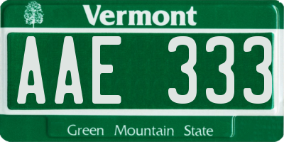 VT license plate AAE333