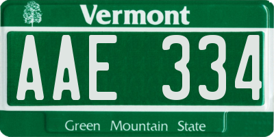 VT license plate AAE334