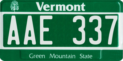 VT license plate AAE337