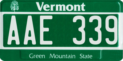 VT license plate AAE339