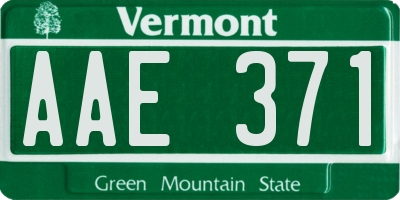 VT license plate AAE371