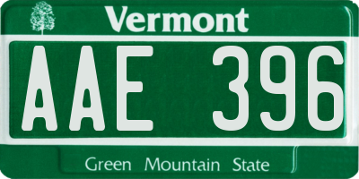 VT license plate AAE396