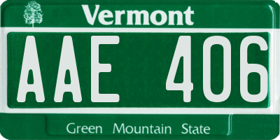 VT license plate AAE406