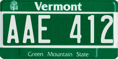 VT license plate AAE412