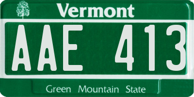 VT license plate AAE413