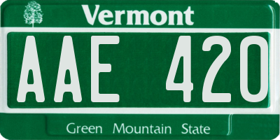 VT license plate AAE420