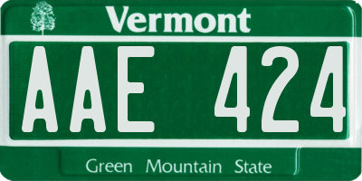 VT license plate AAE424