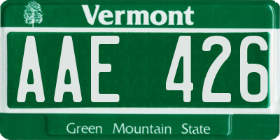 VT license plate AAE426