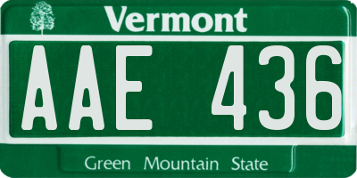 VT license plate AAE436