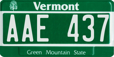 VT license plate AAE437