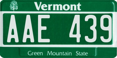 VT license plate AAE439