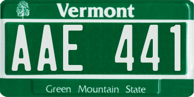 VT license plate AAE441