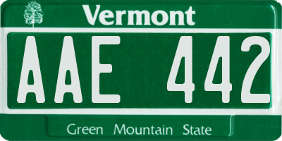 VT license plate AAE442