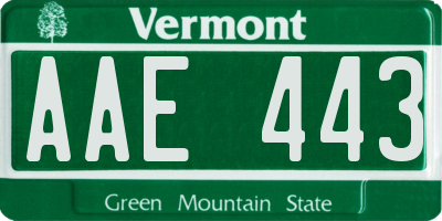 VT license plate AAE443