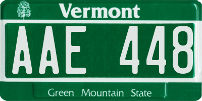 VT license plate AAE448