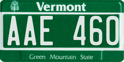 VT license plate AAE460