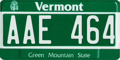 VT license plate AAE464