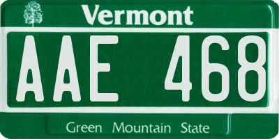 VT license plate AAE468