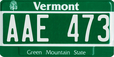 VT license plate AAE473