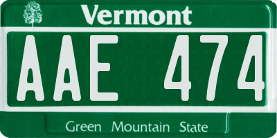 VT license plate AAE474