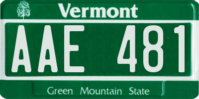 VT license plate AAE481