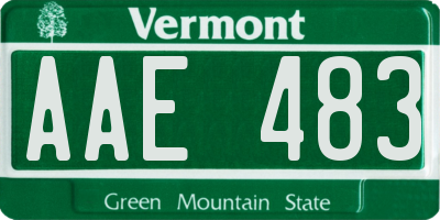 VT license plate AAE483