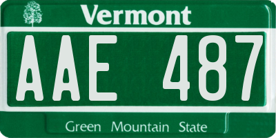 VT license plate AAE487