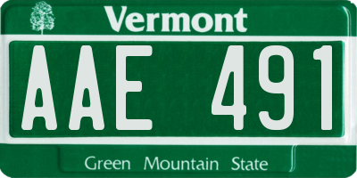 VT license plate AAE491