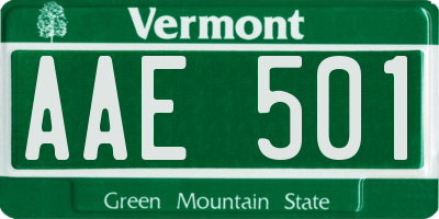 VT license plate AAE501